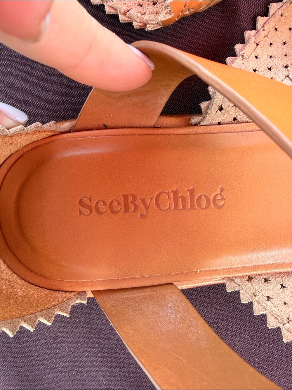 See By Chloé Tan Leather Strappy Ankle-Zip Gladiator Flat Sandals - Picture 6 of 10